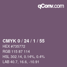 Color code: CMYK 0 / 24 / 1 / 55 | qconv.com