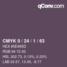 Farbcode: CMYK 0 / 24 / 1 / 63 | qconv.com