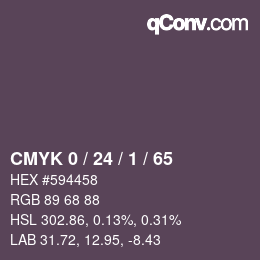 カラーコード: CMYK 0 / 24 / 1 / 65 | qconv.com