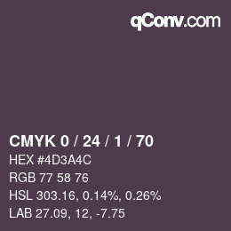 Color code: CMYK 0 / 24 / 1 / 70 | qconv.com