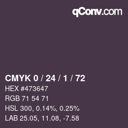 Color code: CMYK 0 / 24 / 1 / 72 | qconv.com