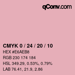 カラーコード: CMYK 0 / 24 / 20 / 10 | qconv.com