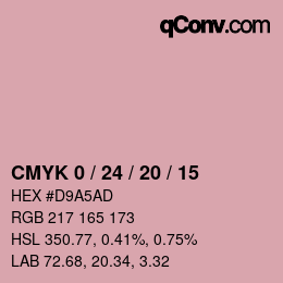 カラーコード: CMYK 0 / 24 / 20 / 15 | qconv.com
