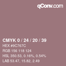 Color code: CMYK 0 / 24 / 20 / 39 | qconv.com