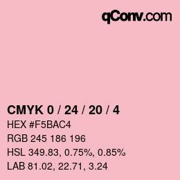 カラーコード: CMYK 0 / 24 / 20 / 4 | qconv.com