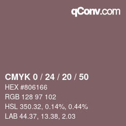 Color code: CMYK 0 / 24 / 20 / 50 | qconv.com