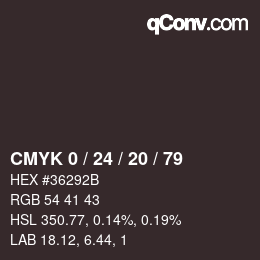 Color code: CMYK 0 / 24 / 20 / 79 | qconv.com