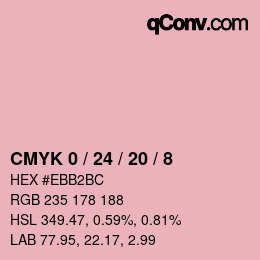 Farbcode: CMYK 0 / 24 / 20 / 8 | qconv.com