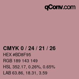 颜色代码: CMYK 0 / 24 / 21 / 26 | qconv.com