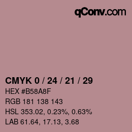 颜色代码: CMYK 0 / 24 / 21 / 29 | qconv.com