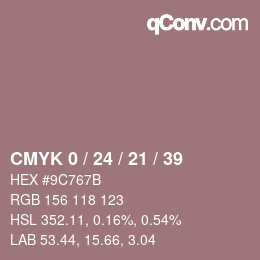 Color code: CMYK 0 / 24 / 21 / 39 | qconv.com