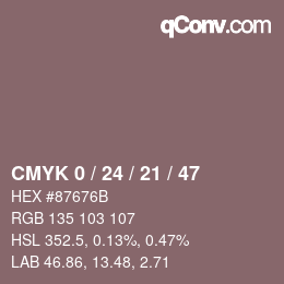 Color code: CMYK 0 / 24 / 21 / 47 | qconv.com