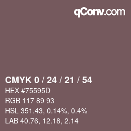 Color code: CMYK 0 / 24 / 21 / 54 | qconv.com