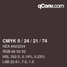 Color code: CMYK 0 / 24 / 21 / 74 | qconv.com