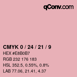 カラーコード: CMYK 0 / 24 / 21 / 9 | qconv.com