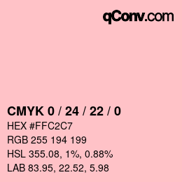 颜色代码: CMYK 0 / 24 / 22 / 0 | qconv.com