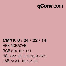 カラーコード: CMYK 0 / 24 / 22 / 14 | qconv.com