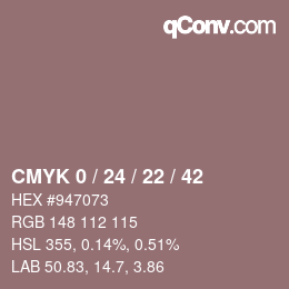 颜色代码: CMYK 0 / 24 / 22 / 42 | qconv.com