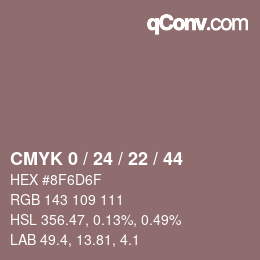 カラーコード: CMYK 0 / 24 / 22 / 44 | qconv.com