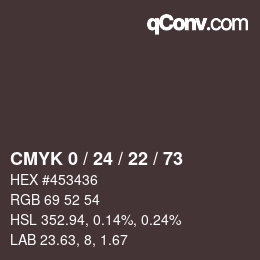 Color code: CMYK 0 / 24 / 22 / 73 | qconv.com
