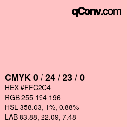 Color code: CMYK 0 / 24 / 23 / 0 | qconv.com