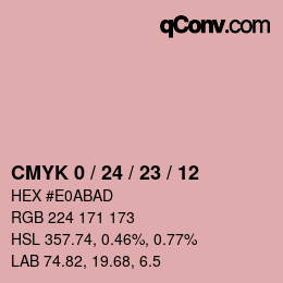カラーコード: CMYK 0 / 24 / 23 / 12 | qconv.com