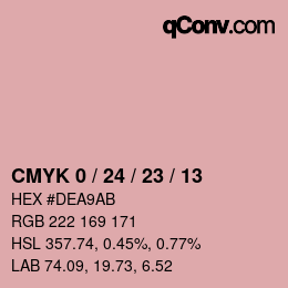 カラーコード: CMYK 0 / 24 / 23 / 13 | qconv.com