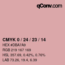 カラーコード: CMYK 0 / 24 / 23 / 14 | qconv.com