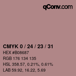 颜色代码: CMYK 0 / 24 / 23 / 31 | qconv.com