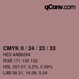 颜色代码: CMYK 0 / 24 / 23 / 33 | qconv.com
