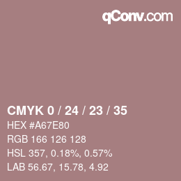 カラーコード: CMYK 0 / 24 / 23 / 35 | qconv.com