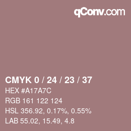 颜色代码: CMYK 0 / 24 / 23 / 37 | qconv.com