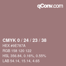 颜色代码: CMYK 0 / 24 / 23 / 38 | qconv.com