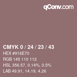 颜色代码: CMYK 0 / 24 / 23 / 43 | qconv.com