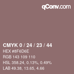 カラーコード: CMYK 0 / 24 / 23 / 44 | qconv.com