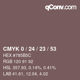 Color code: CMYK 0 / 24 / 23 / 53 | qconv.com