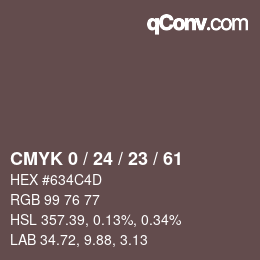 Color code: CMYK 0 / 24 / 23 / 61 | qconv.com