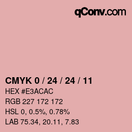 カラーコード: CMYK 0 / 24 / 24 / 11 | qconv.com