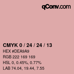 カラーコード: CMYK 0 / 24 / 24 / 13 | qconv.com