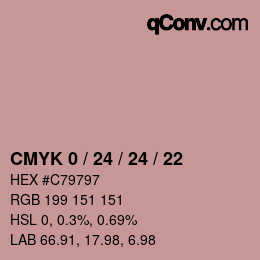 カラーコード: CMYK 0 / 24 / 24 / 22 | qconv.com