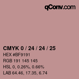 カラーコード: CMYK 0 / 24 / 24 / 25 | qconv.com