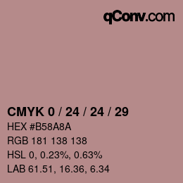 カラーコード: CMYK 0 / 24 / 24 / 29 | qconv.com