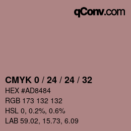 Farbcode: CMYK 0 / 24 / 24 / 32 | qconv.com