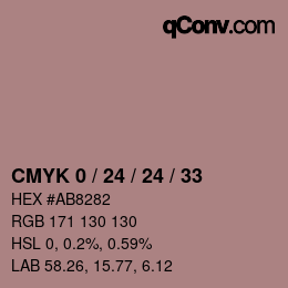 カラーコード: CMYK 0 / 24 / 24 / 33 | qconv.com