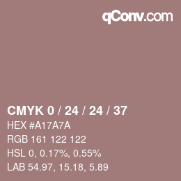 Código de color: CMYK 0 / 24 / 24 / 37 | qconv.com