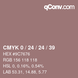 Color code: CMYK 0 / 24 / 24 / 39 | qconv.com