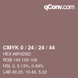カラーコード: CMYK 0 / 24 / 24 / 44 | qconv.com