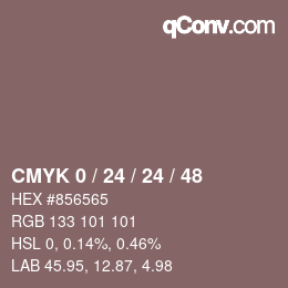 カラーコード: CMYK 0 / 24 / 24 / 48 | qconv.com