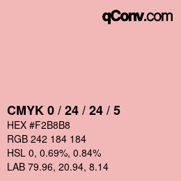 Farbcode: CMYK 0 / 24 / 24 / 5 | qconv.com