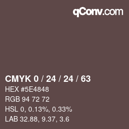 カラーコード: CMYK 0 / 24 / 24 / 63 | qconv.com
